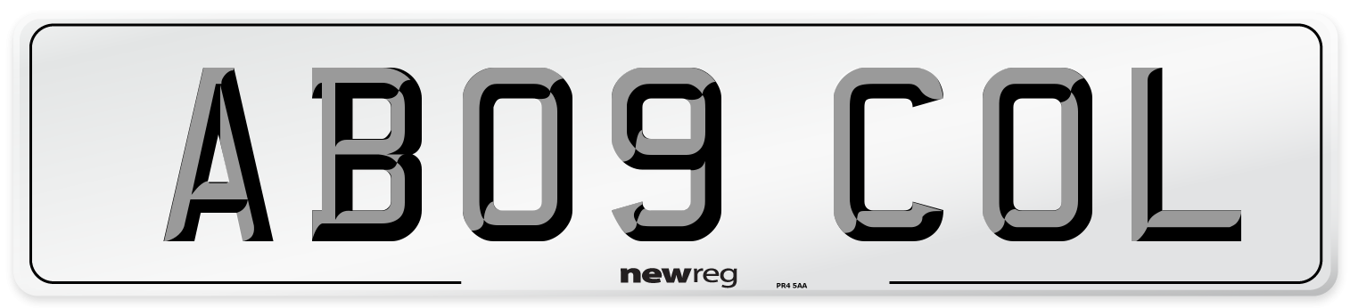 AB09 COL Number Plate from New Reg